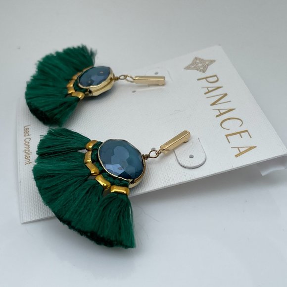 Panacea Earrings Gold plated 18k shinny facetted s - Picture 2 of 7